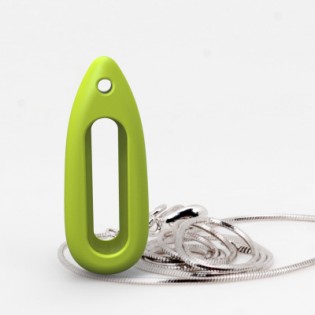 Кулон силіконовий для Xiaomi Mi Band Green + намисто silver